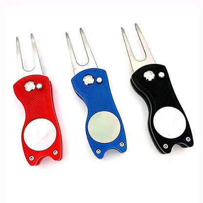 Ergonomic Zinc Alloy Golf Green Fork
