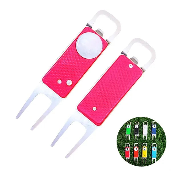 Ergonomic Zinc Alloy Golf Green Fork