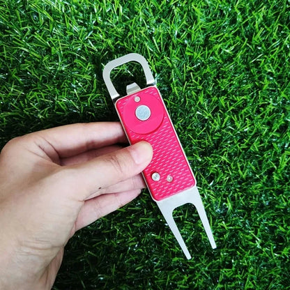 Ergonomic Zinc Alloy Golf Green Fork