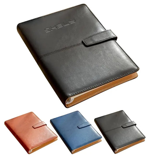 PU Leather Hardcover Refillable 6 Rings Office Notebook