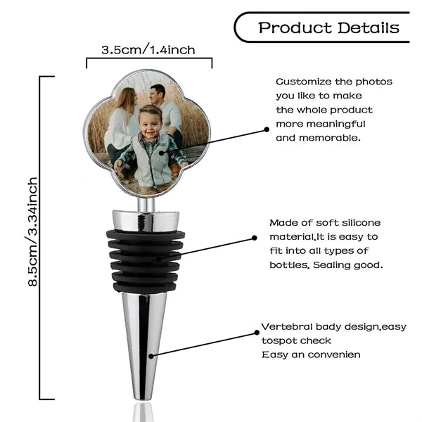 Full Color Metal Savor Wine Bottle Stopper