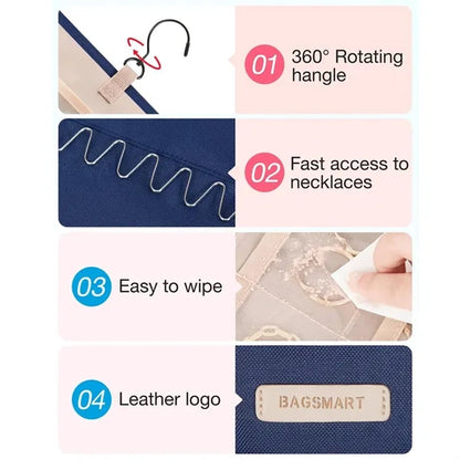 Jewelry Organizer Storage Roll w/ Hanger