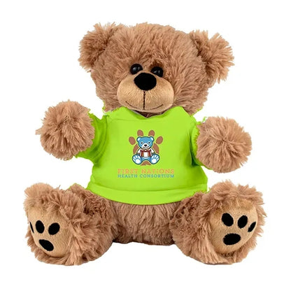 LARGE 8" Plush Teddy Bear With Choice of T-Shirt Color