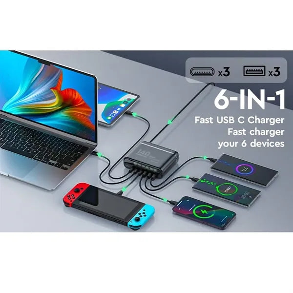 140w Gallium Nitride Multi-Port Super Fast Charger