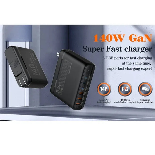 140w Gallium Nitride Multi-Port Super Fast Charger