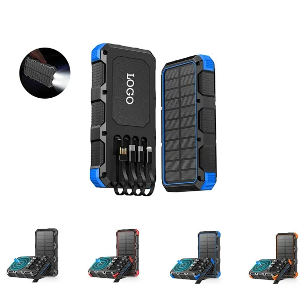 Solar Portable Power Bank 20000mAh with Flashlight