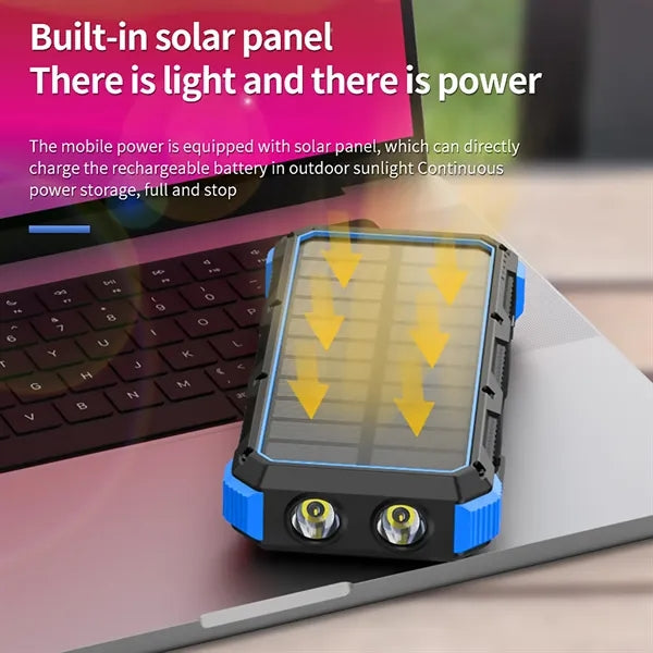 Solar Portable Power Bank 20000mAh with Flashlight