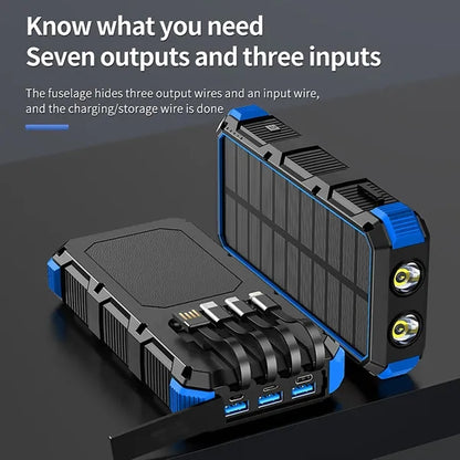 Solar Portable Power Bank 20000mAh with Flashlight