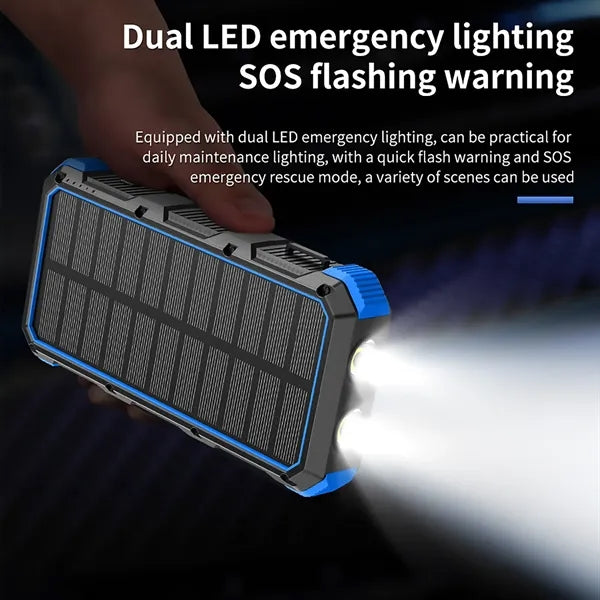 Solar Portable Power Bank 20000mAh with Flashlight