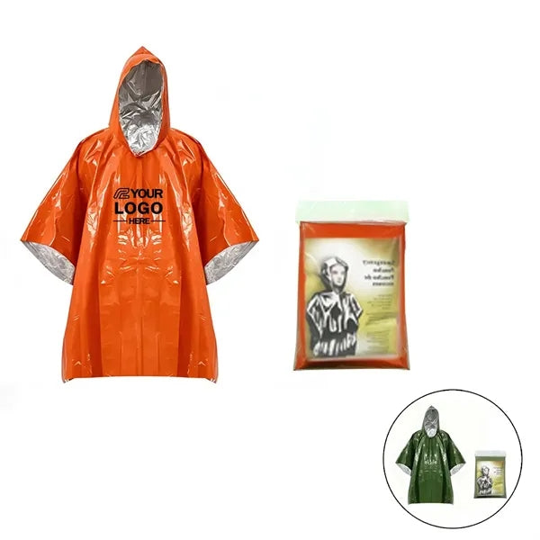 Windproof Thermal Poncho Camping Emergency Essential