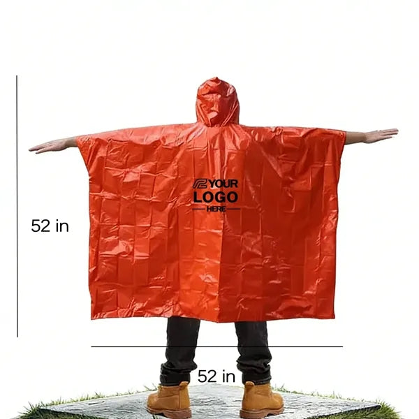 Windproof Thermal Poncho Camping Emergency Essential