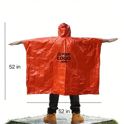 Windproof Thermal Poncho Camping Emergency Essential