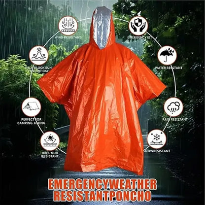 Windproof Thermal Poncho Camping Emergency Essential