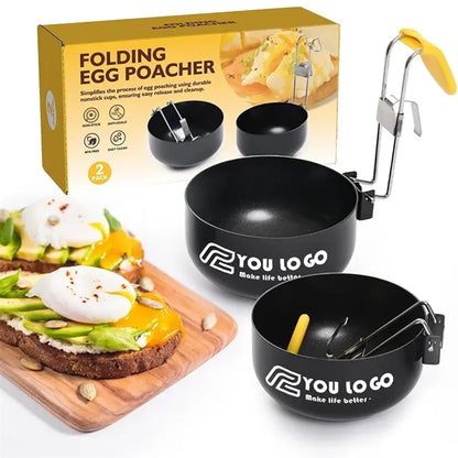 Portable 430 Stainless Steel Egg Poacher With Folding Handle