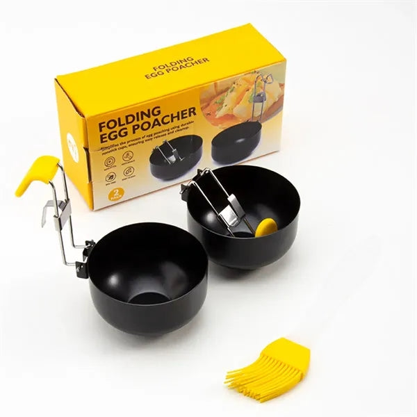 Portable 430 Stainless Steel Egg Poacher With Folding Handle
