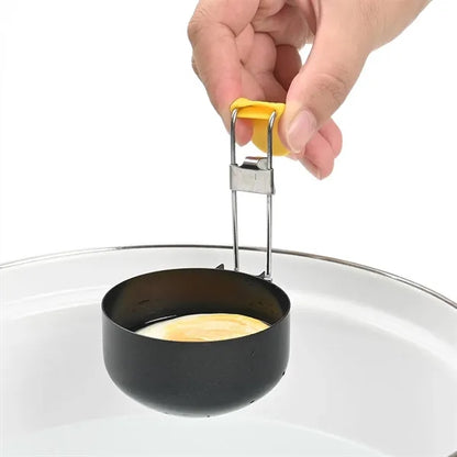 Portable 430 Stainless Steel Egg Poacher With Folding Handle