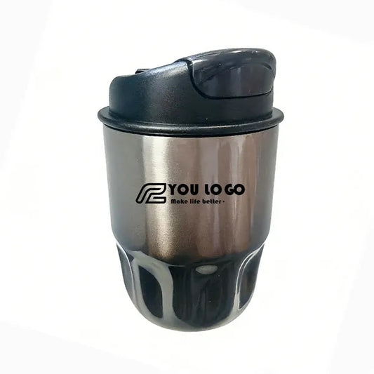 9oz Stainless Steel Car Mug Gradient Black Insulated Lid
