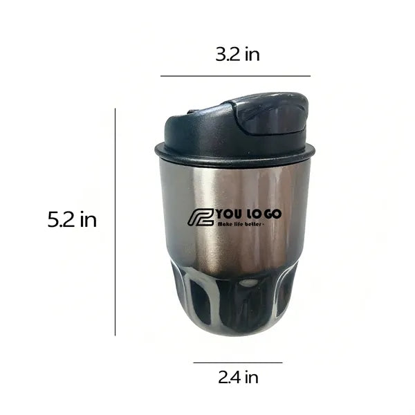 9oz Stainless Steel Car Mug Gradient Black Insulated Lid