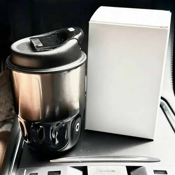 9oz Stainless Steel Car Mug Gradient Black Insulated Lid