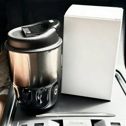 9oz Stainless Steel Car Mug Gradient Black Insulated Lid
