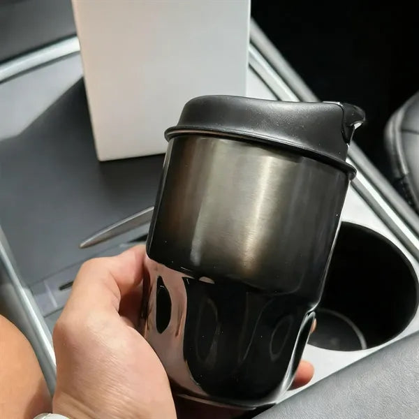 9oz Stainless Steel Car Mug Gradient Black Insulated Lid