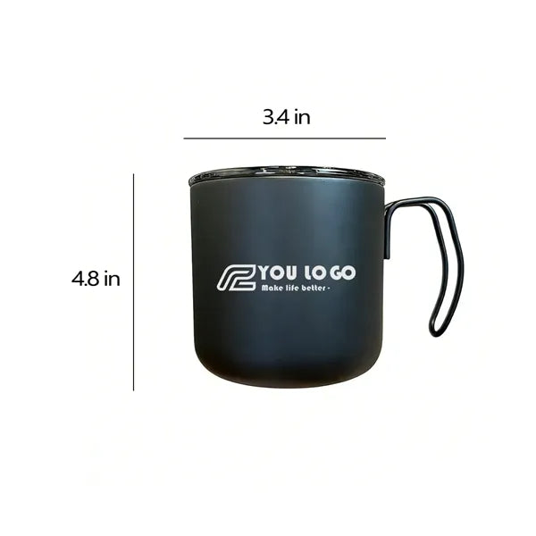 12oz Matte Black Mug For Business Travel With Grip Handle