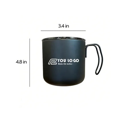 12oz Matte Black Mug For Business Travel With Grip Handle