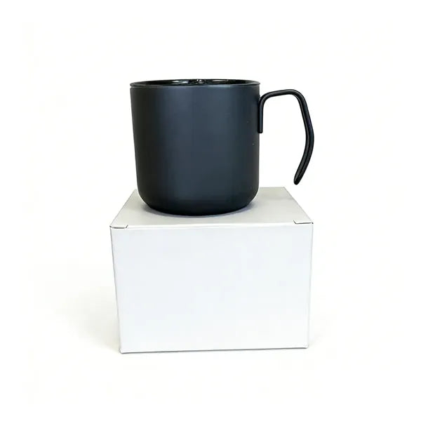 12oz Matte Black Mug For Business Travel With Grip Handle
