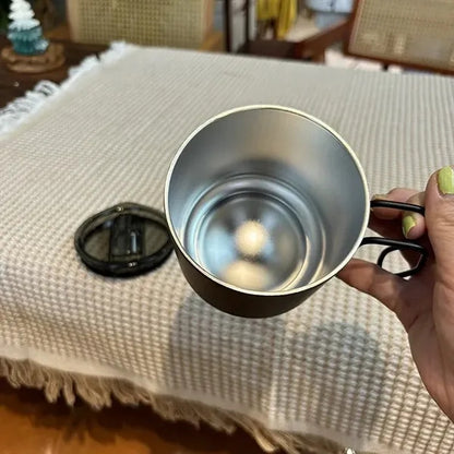 12oz Matte Black Mug For Business Travel With Grip Handle