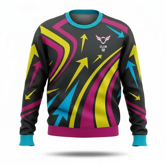 Sublimated Unisex Fleece Lined Crew Neck Sweatshirt
