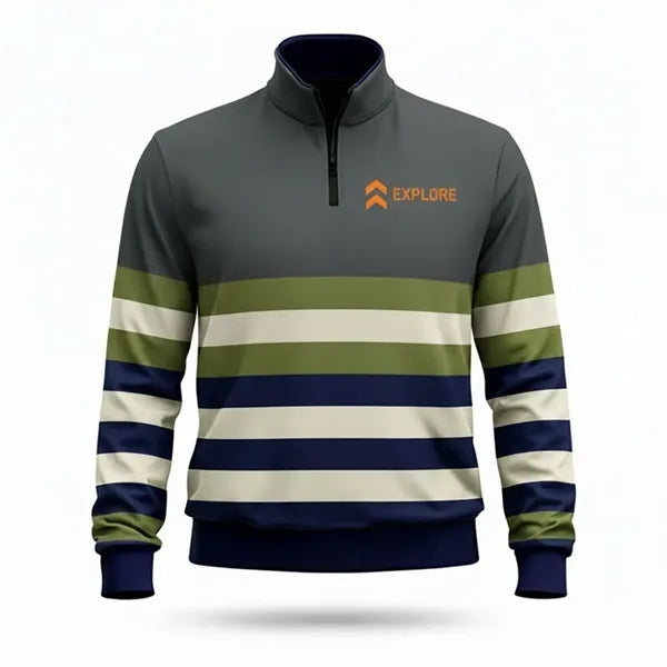 Sublimated Unisex 310G Fleece Lined Quarter Zip Sweatshirt
