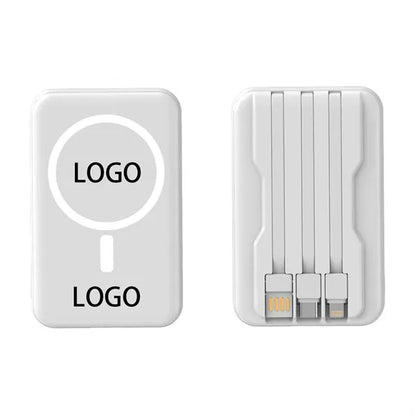 10000Mah Magnetic Wireless Power Bank With Built-In Cables