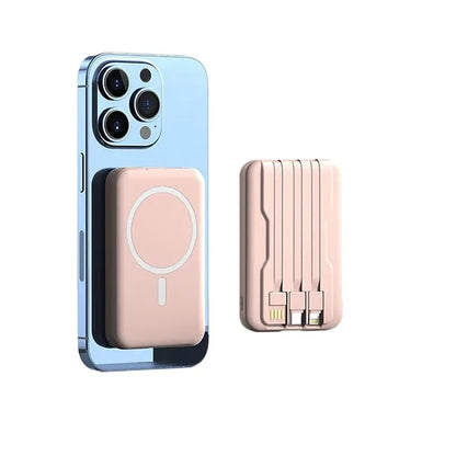 10000Mah Magnetic Wireless Power Bank With Built-In Cables