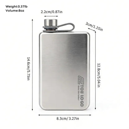 8oz Engravable Steel Flask Gift For Discrete Drinking