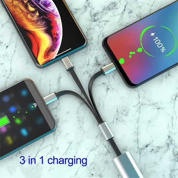 3 In 1 Multi Retractable Charger Cable