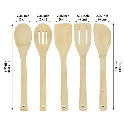 5-Piece Bamboo Kitchen Utensil Set