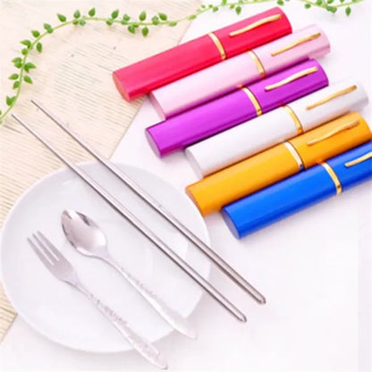 3 in 1 Stainless Steel Chopsticks Fork Spoon Cutlery Set