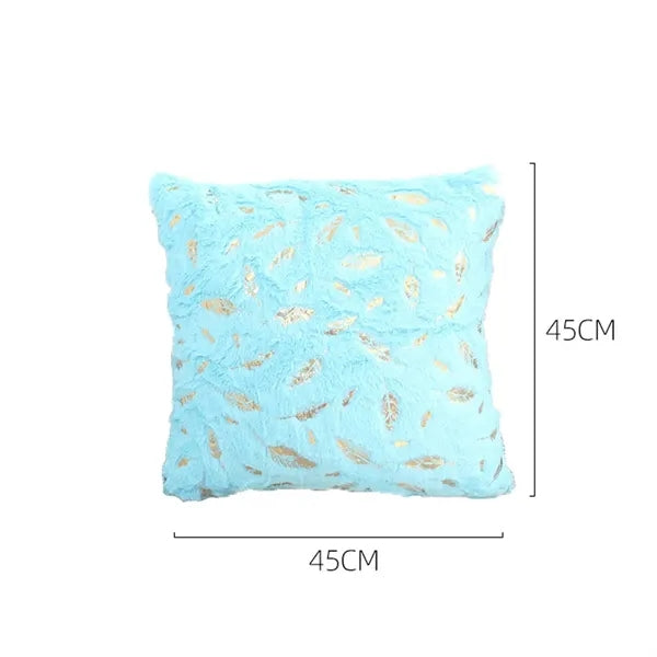 Double Sided Feather Hot Pressed Golden Plush Pillowcase