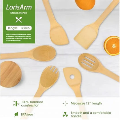 6pcs Bamboo Kitchen Utensils