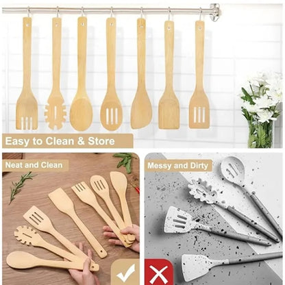 6pcs Bamboo Kitchen Utensils