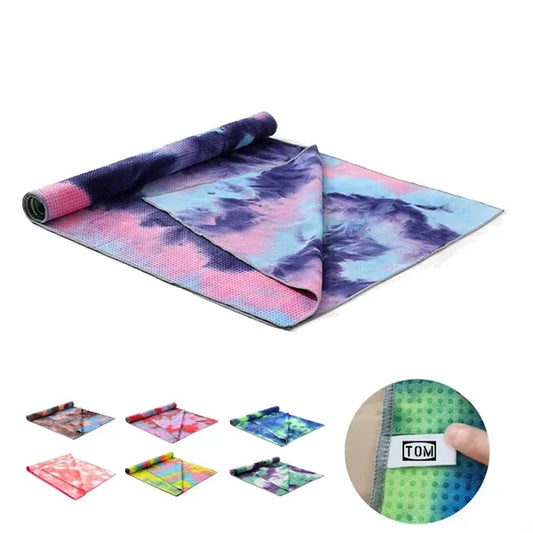 Tie Dye Microfiber Resin Pellet Anti-Slip Yoga Mat Cover