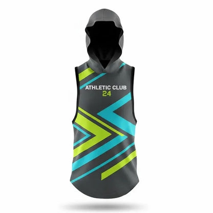 Unisex & Kids' Sublimated Sleeveless Hooded T Shirt