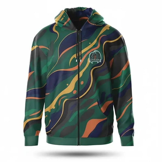 Unisex 350G Fleece Full Zip Hoodie Sublimated