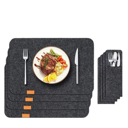 Absorbent Insulated Knife & Fork Pouch Placemat Set