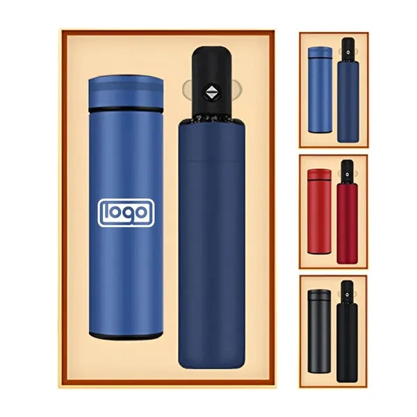 2-in-1 High Quality Umbrella and Thermos Business Gift Set