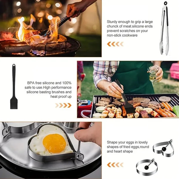 34 Piece BBQ Stainless Steel Barbecue Tool Set