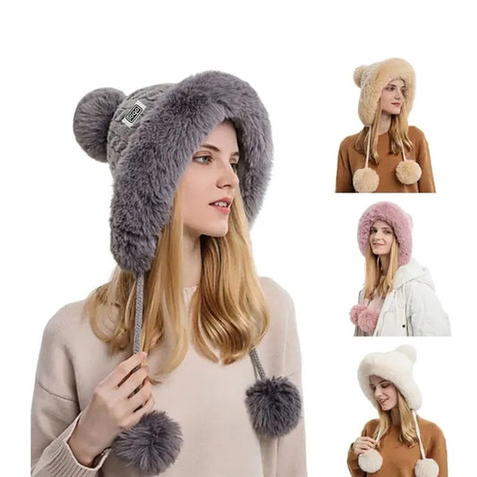 Women Winter Wool Cover Ear Hat