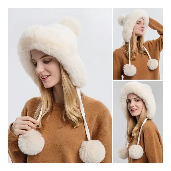 Women Winter Wool Cover Ear Hat
