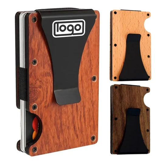 Card Box with Solid Wood Aluminum Alloy