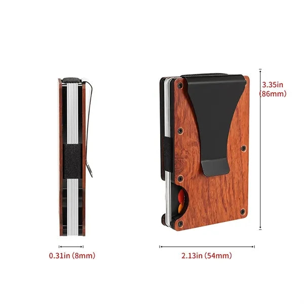 Card Box with Solid Wood Aluminum Alloy